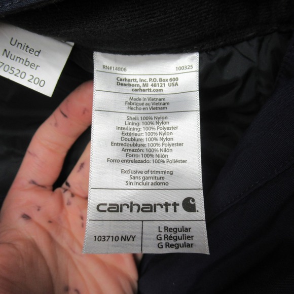Carhartt Pants Mens Large 35x33 Blue Shoreline Storm Defender Wind Rain 103710 - Picture 4 of 13